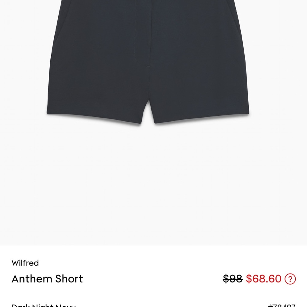 Wilfred Black Anthem Shorts - BNWT NEVER WORN